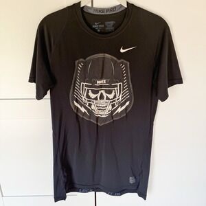 NIKE Pro Dri-Fit LARGE Compression‎ Football Skull Shirt Mens- RARE
